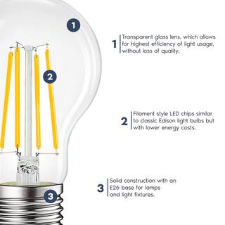 LUXRITE 100-Watt Equivalent A19 1600 Lumens Dimmable E26 Edison LED Light Bulb 12-Watt Damp Rated UL 3000K Soft White (4-Pack) LR21661-4PK