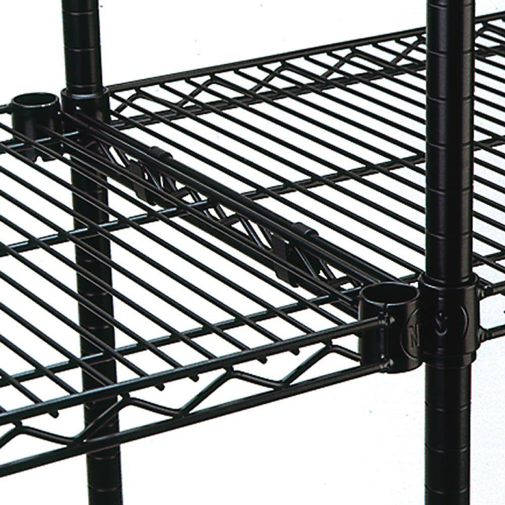 Storage Concepts Black 4-Tier Steel Wire Shelving Unit (48 in. W x 72 in. H x 24 in. D) WBS4-2448-74