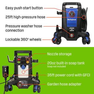 Westinghouse ePX3500 2500 PSI 1.76 GPM Cold Water Electric Pressure Washer with Anti-Tipping Technology ePX3500