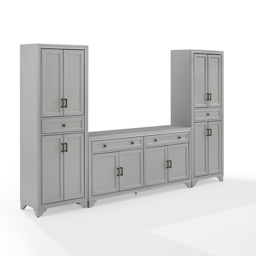 Tara 3 piece Distressed Grey 108.5 inch Sideboard and Pantry Set   15\