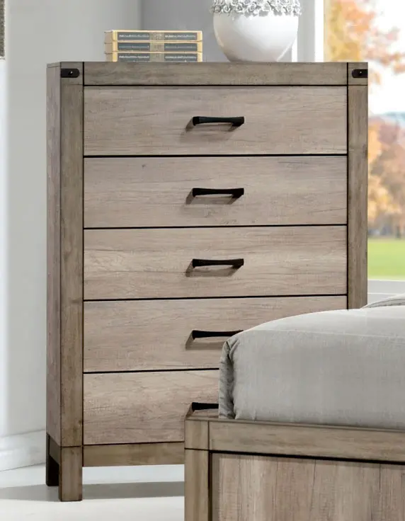 Matteo Rustic Contemporary Antiqued White Chest of Drawers