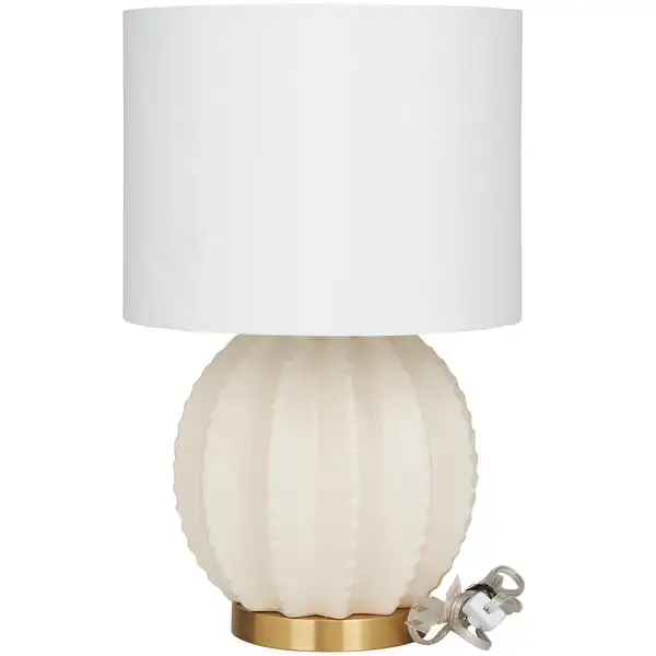 CosmoLiving by Cosmopolitan Cream Ceramic Base Table Lamp