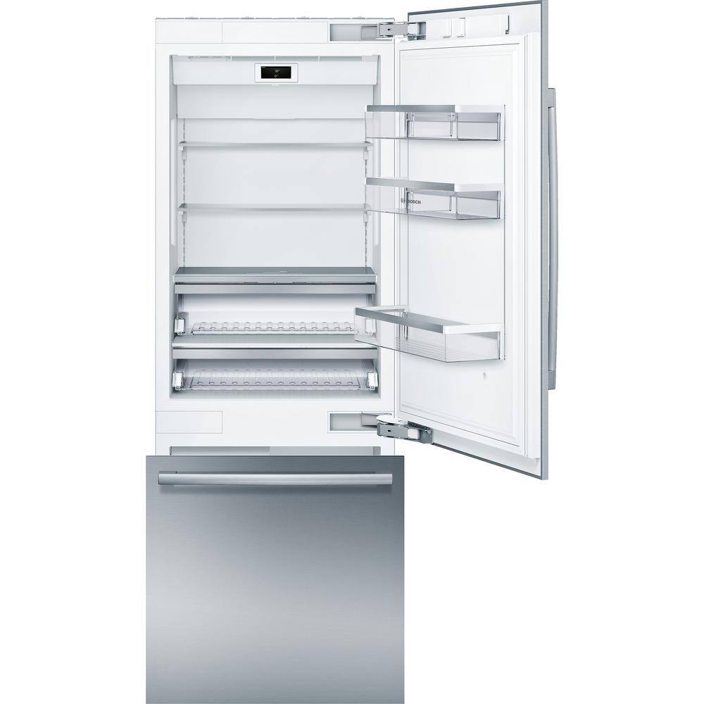 Bosch Benchmark Benchmark Series 30 in. W 16 cu. ft. Built-In Smart Bottom Freezer Refrigerator in Stainless Steel Counter Depth B30BB935SS