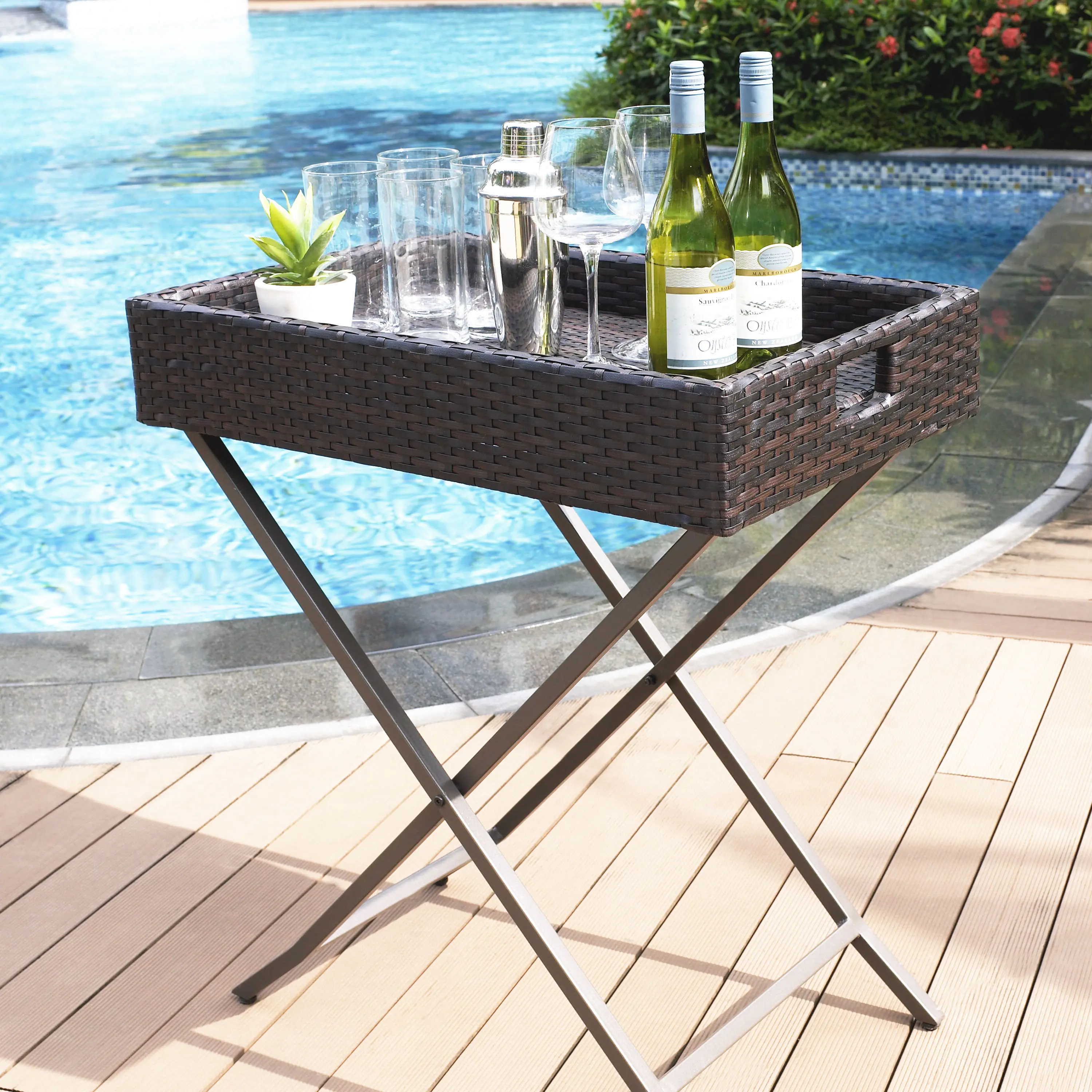 Palm Harbor Wicker Patio Butler Tray