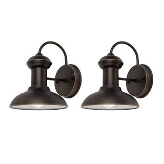 Globe Electric Jamenson Oil-Rubbed Bronze Farmhouse IndoorOutdoor 1-Light Wall Sconce (2-Pack) 44305