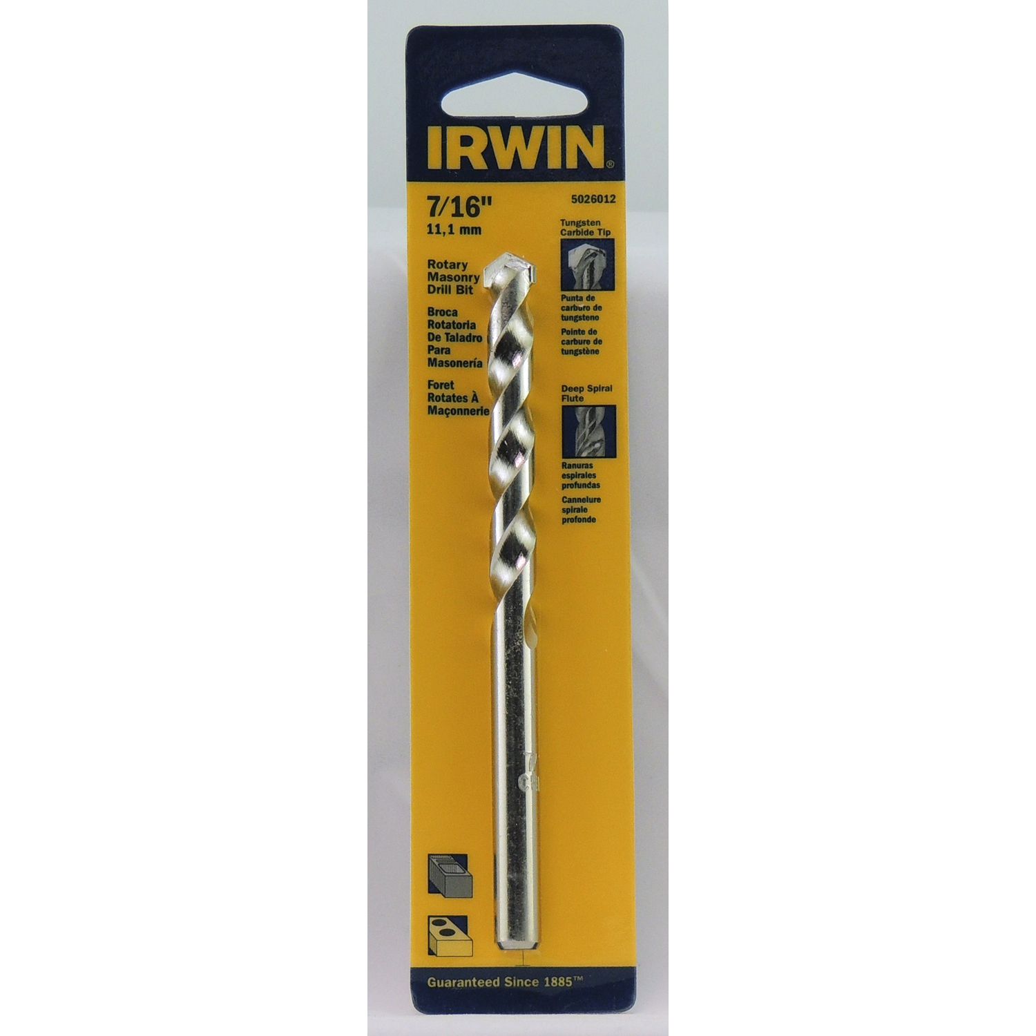 Irwin 7/16 in. X 6 in. L Tungsten Carbide Tipped Rotary Drill Bit 1 pc