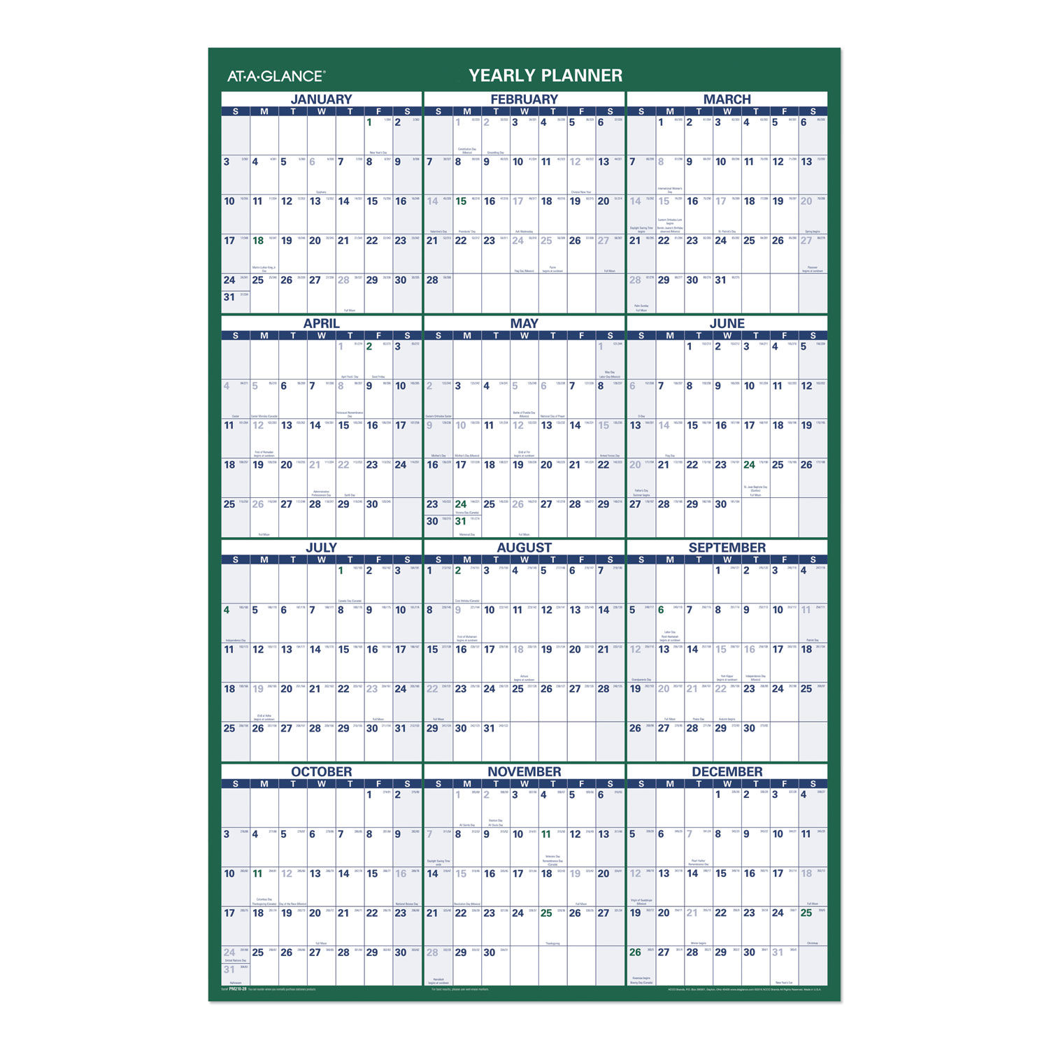 Vertical Erasable Wall Planner by AT-A-GLANCEandreg; AAGPM21028