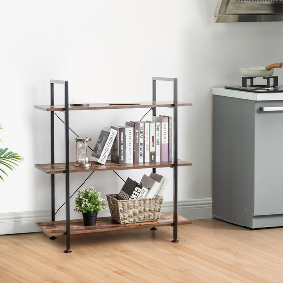 Costway 19256748 3/5 Tiers Industrial Bookcase wit...