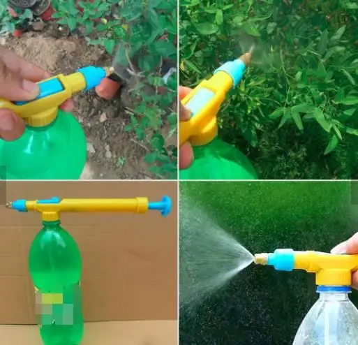 Mini Toy Guns Juice Bottles Interface Plastic Trolley Gun Sprayer Head Pressure Water Sprayer Spraying Head Gardening Supplies