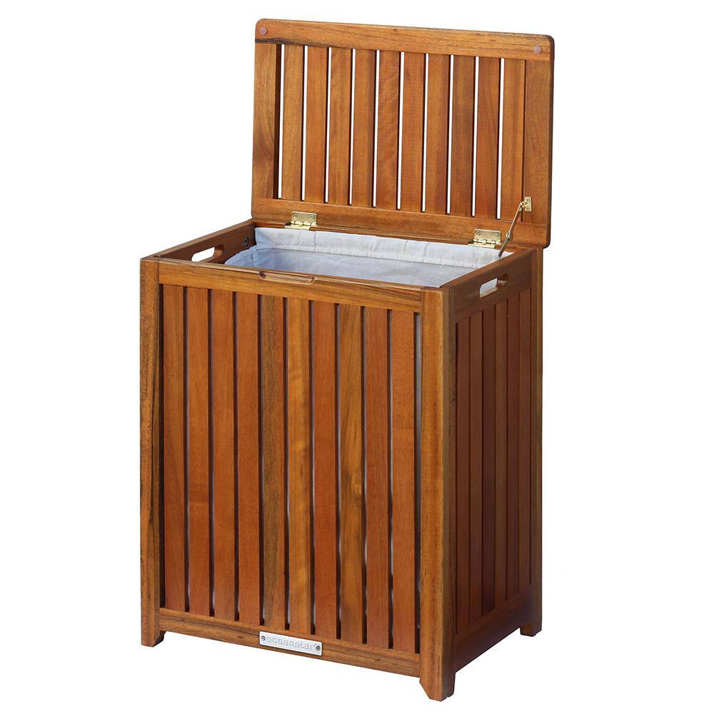 Oceanstar Solid Wood Spa Laundry Hamper TRH1330