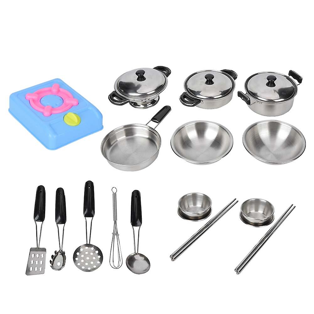 Kitchen Utensils Toy Mini Simulation Children Stainless Steel Kitchen Cooking Pretend Play Toys