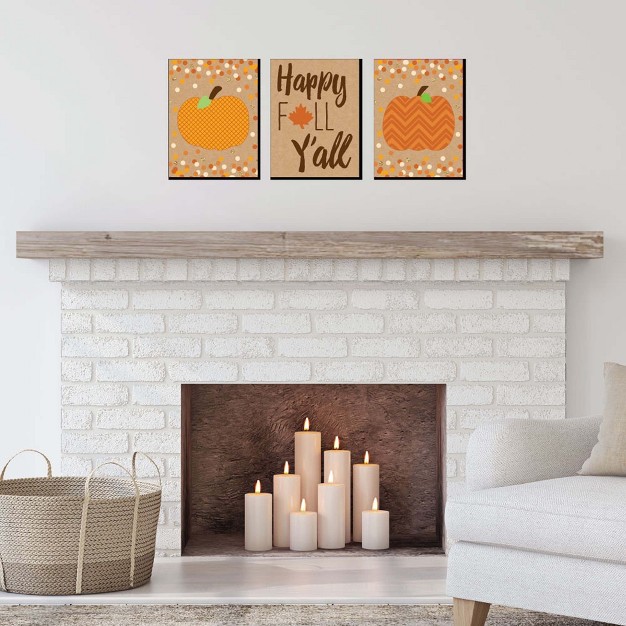 Big Dot Of Happiness Pumpkin Patch Autumn Wall Art And Fall Home Decor 7 5 X 10 Inches Set Of 3 Prints