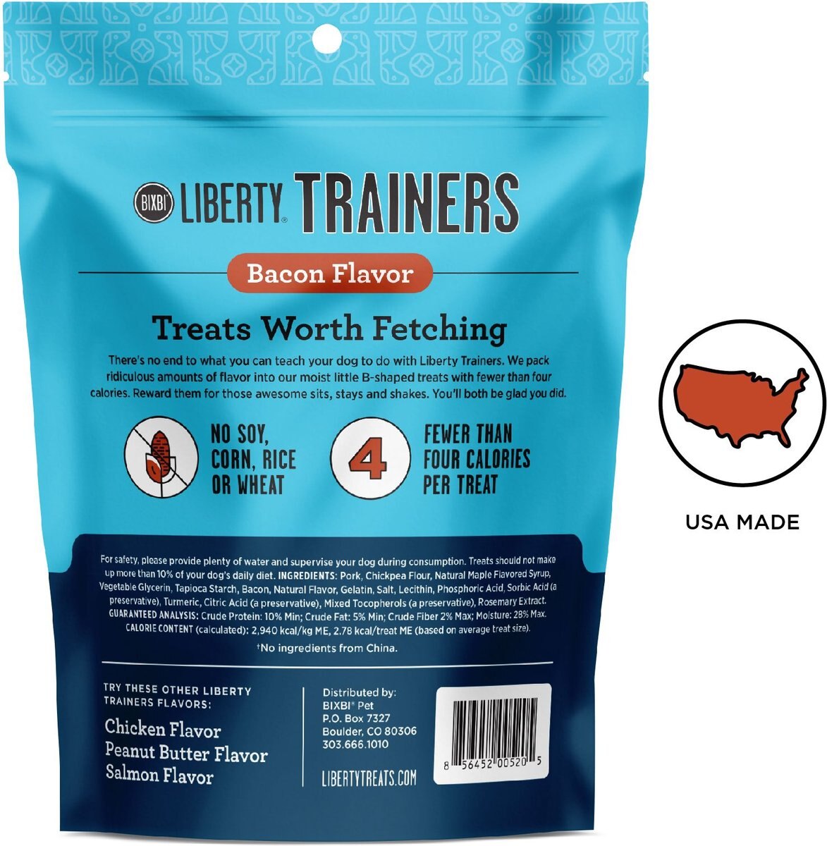 BIXBI Liberty Trainers Bacon Flavor Grain-Free Dog Treats