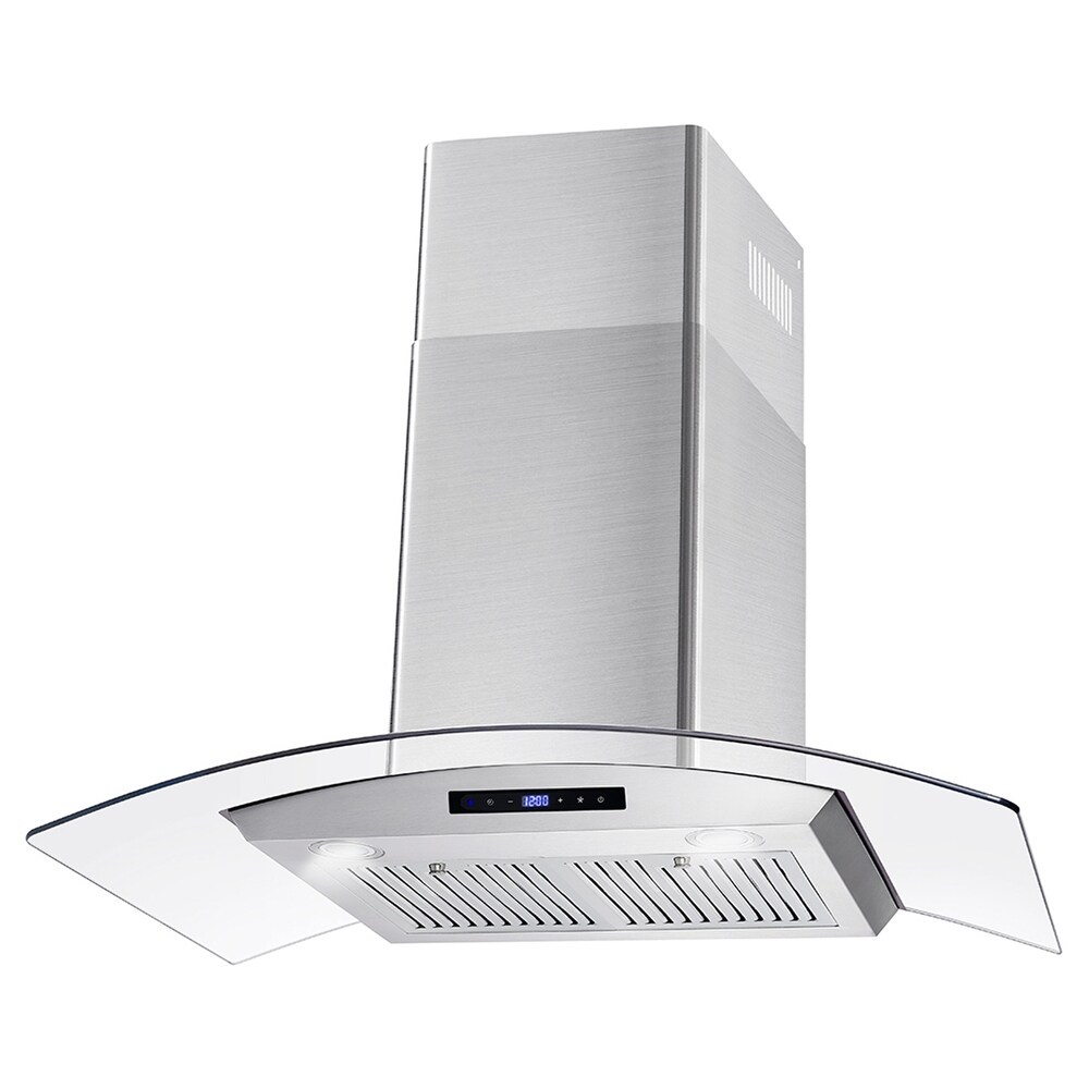 Cosmo 36 in. Ducted Wall Mount Range Hood in Stainless Steel with Touch Controls  LED Lighting and Permanent Filters