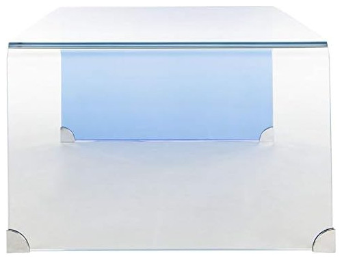 Modern Coffee Table  Two Tone Glass Construction With Large Top   Contemporary   Coffee Tables   by Decor Love  Houzz