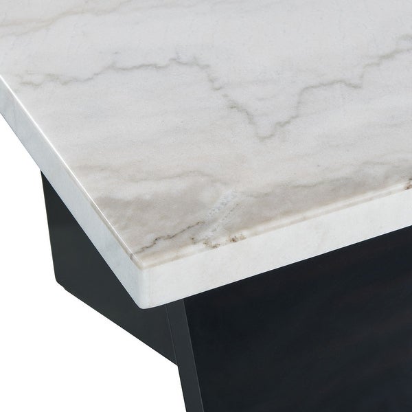 Picket House Furnishings Tobias End Table with White Marble Top