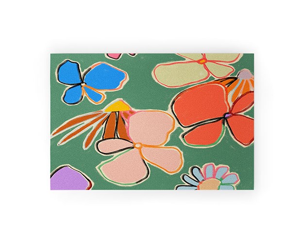 Sandrapoliakov Vintage Garden Green Welcome Mat Society6