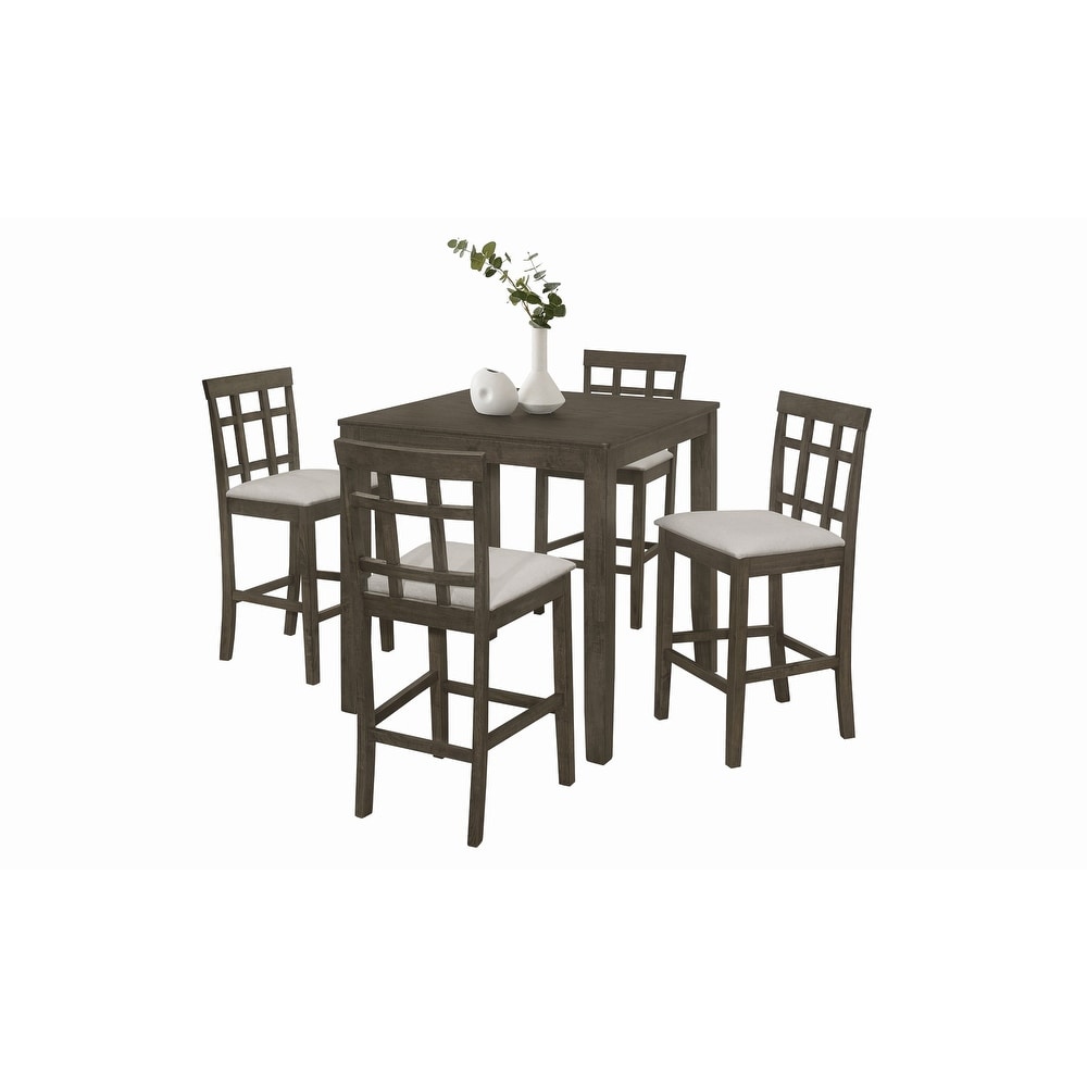 CraftPorch Simple Rustic Square 5 piece Counter Height Dining Set