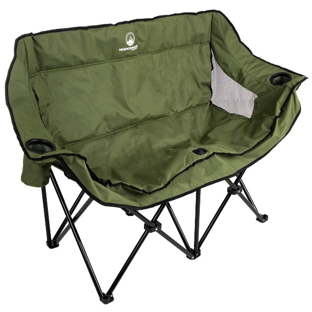 Wakeman Outdoor Camping Chair Loveseat Olive