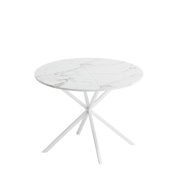 42.13'' Modern Cross Leg Round Dining Table