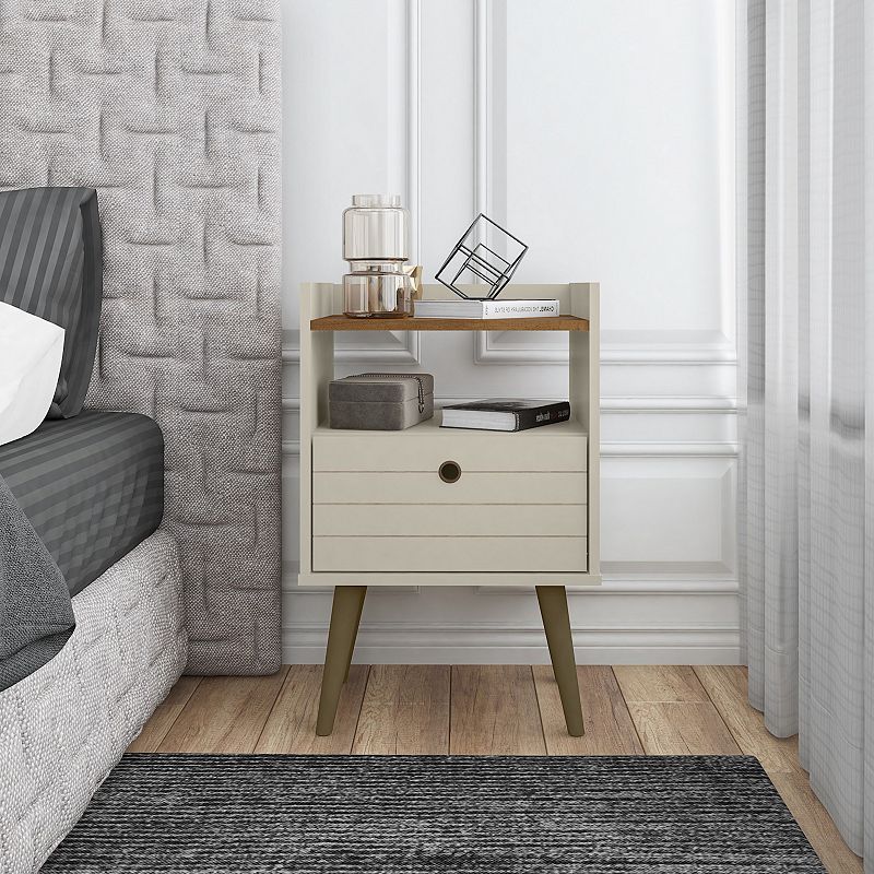 MANHATTAN COMFORT Bogart Mid-Century Modern Nightstand Table