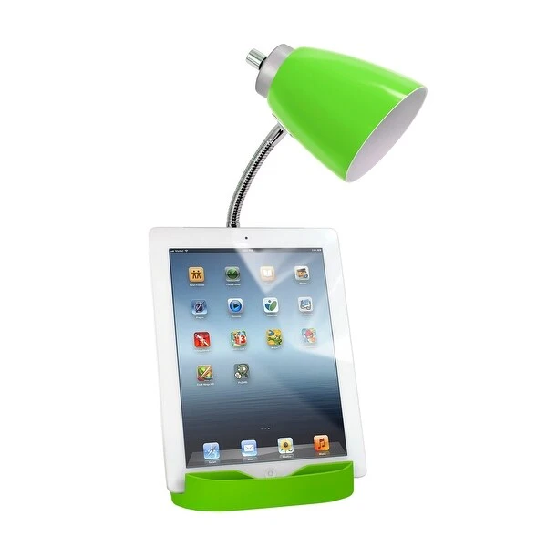 Limelights Gooseneck Organizer Desk Lamp with Tablet Stand Book Holder and USB port