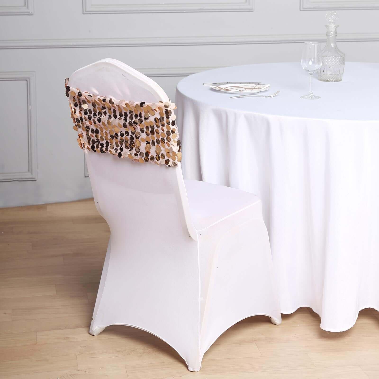 White Spandex Stretch Fitted Banquet Slip On Chair Cover 160 GSM