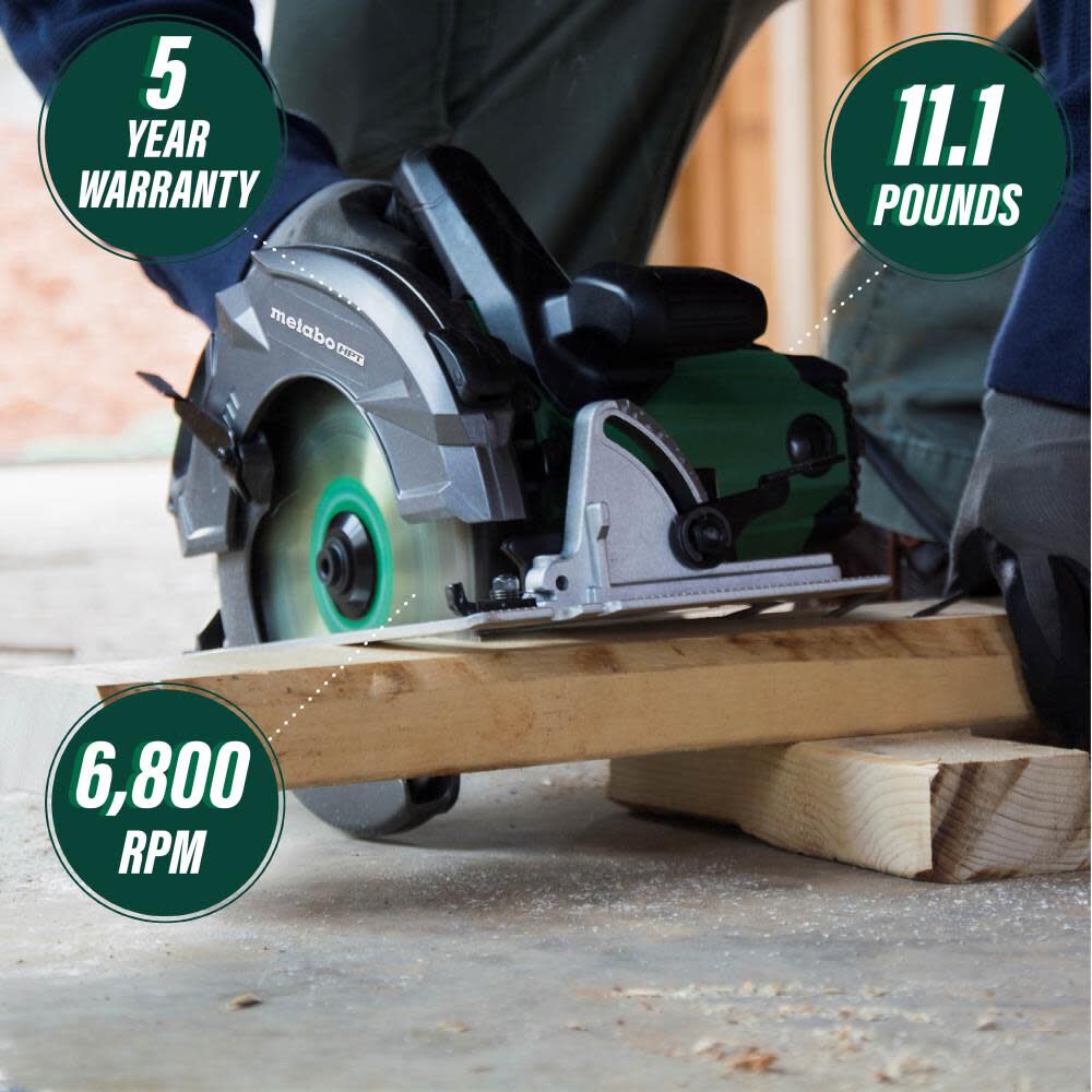 Metabo HPT 7-1/4 In. Pro Grade Circular Saw 15 Amp 6800 RPM Rip Max C7URM from Metabo HPT