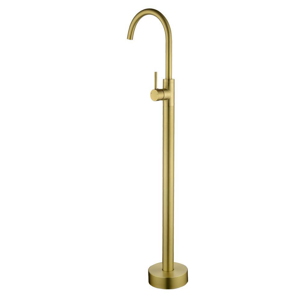 Nestfair Single-Handle Floor Mount Roman Tub Faucet in Brushed Gold SMD8033G