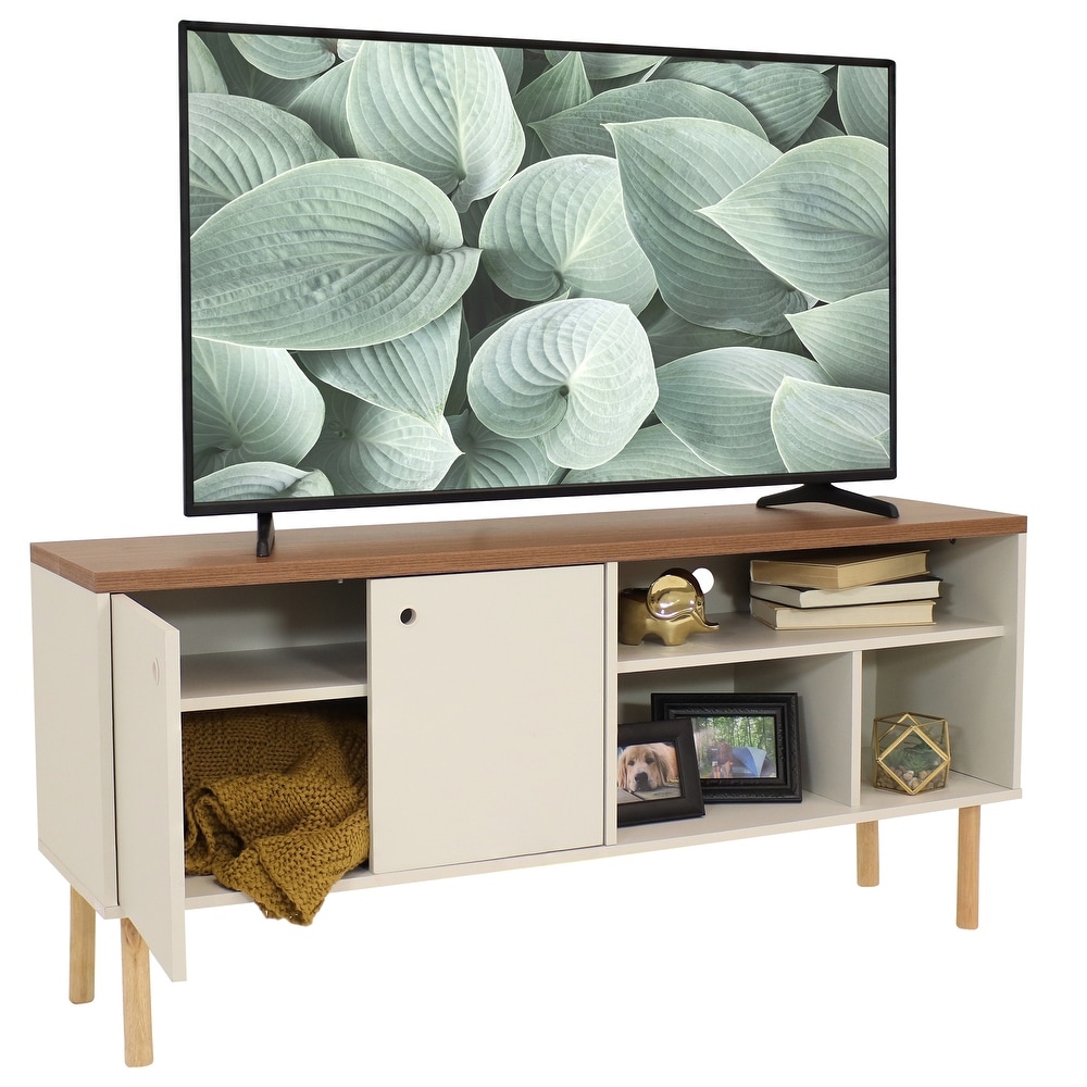 Sunnydaze Mid Century Modern TV Stand Media Console for 55\