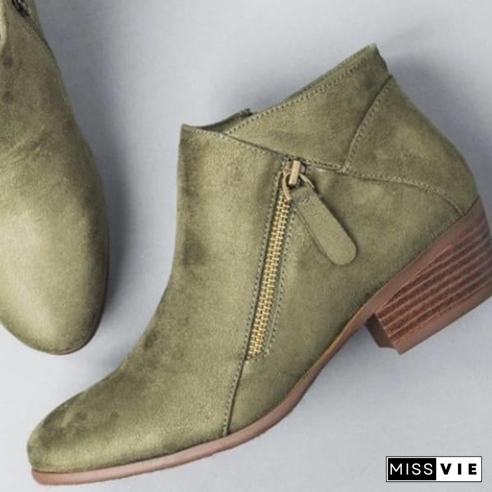 Spring/Autumn Slip-On Ankle Boots