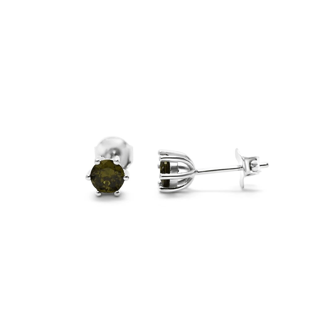 Stia  6 Prong CZ Stud - Peridot