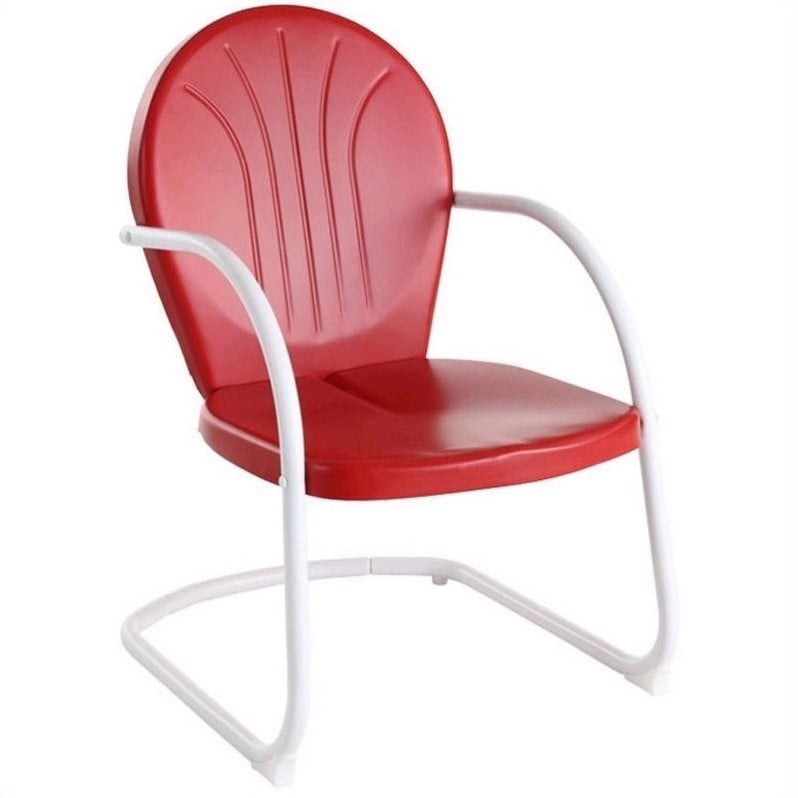 Crosley Griffith Outdoor Dining Chair - Metal - Has Arms - Red