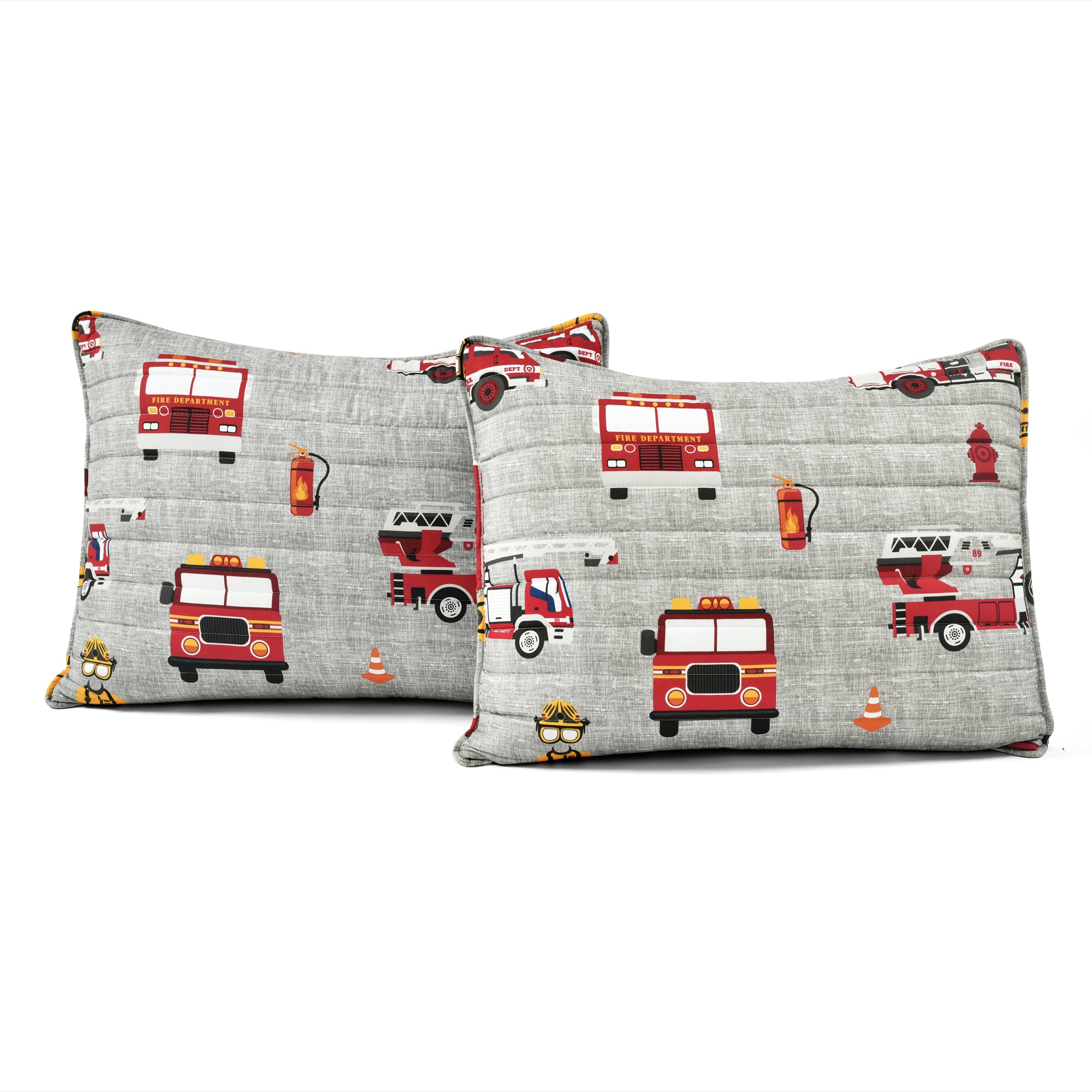 Fire Truck Reversible Quilt Set