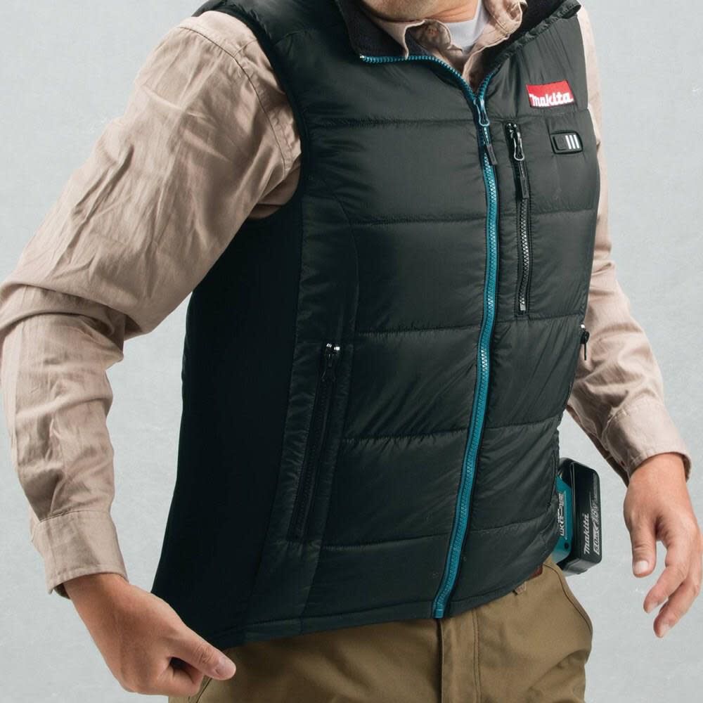 Makita 18 Volt LXT Lithium-Ion Cordless Heated Vest Vest Only (Black XL) DCV200ZXL from Makita