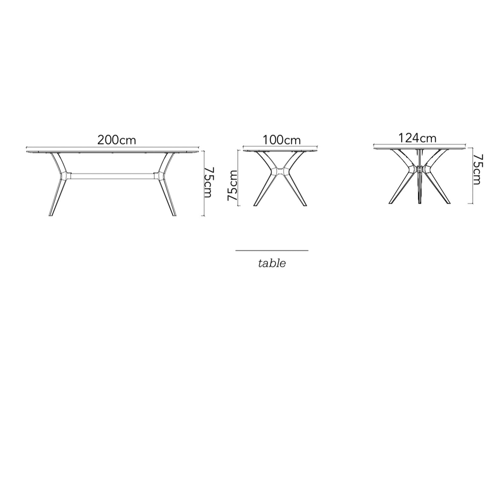 Beretta Dining Table Only Ber008