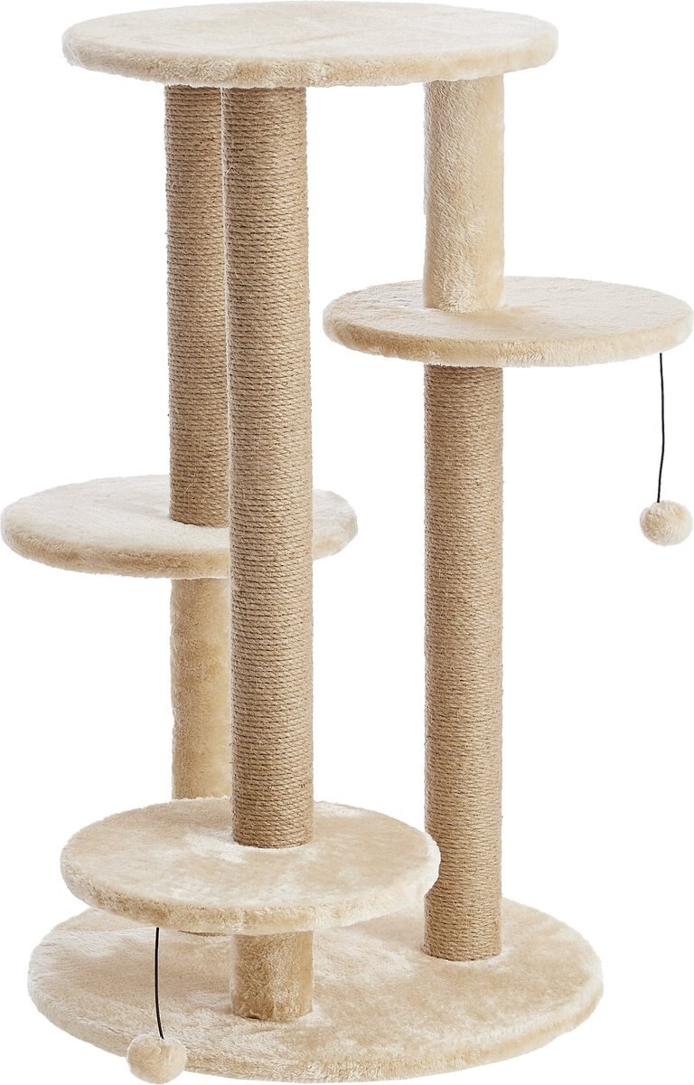 Two By Two The Fir 36.2-in Faux-Fleece Cat Tree， Beige