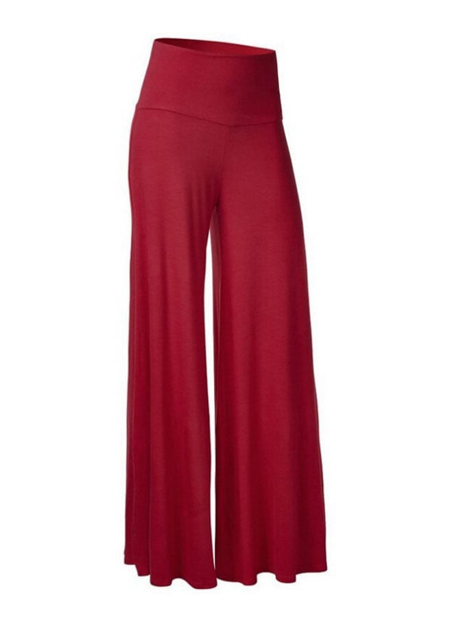 Casual Solid Color Wide Leg Pants