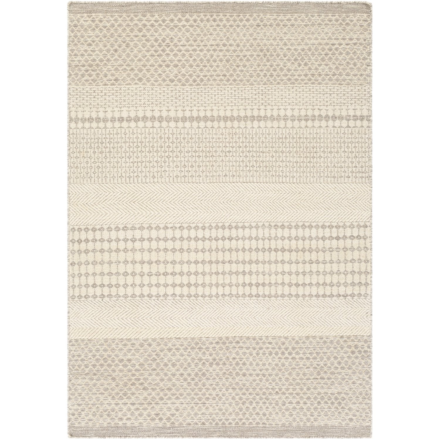 Mardin Hand Woven Rug in Beige, Medium Gray