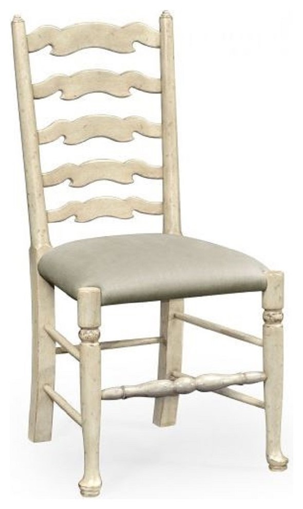 Grey painted ladder back chair (Side)   French Country   Dining Chairs   by Jonathan Charles Fine Furniture  Houzz