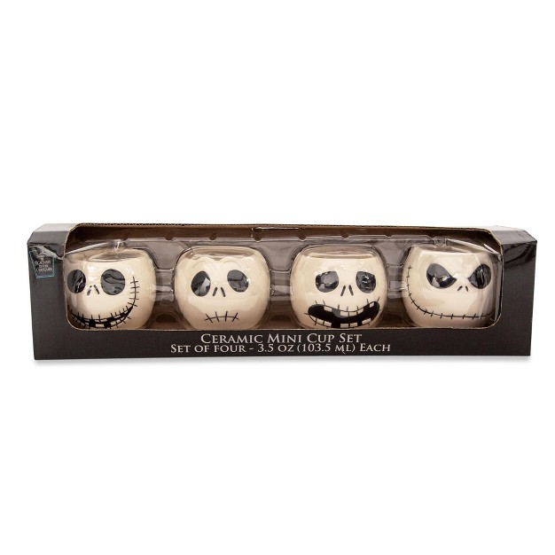 Silver Buffalo Disney The Nightmare Before Christmas Jack Faces Mini Ceramic Cups Shot Glass Set Of 4