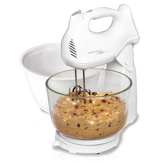 Hamilton Beach Power Deluxe 4 qt. 6-Speed White Stand Mixer with 2-Bowls 64693