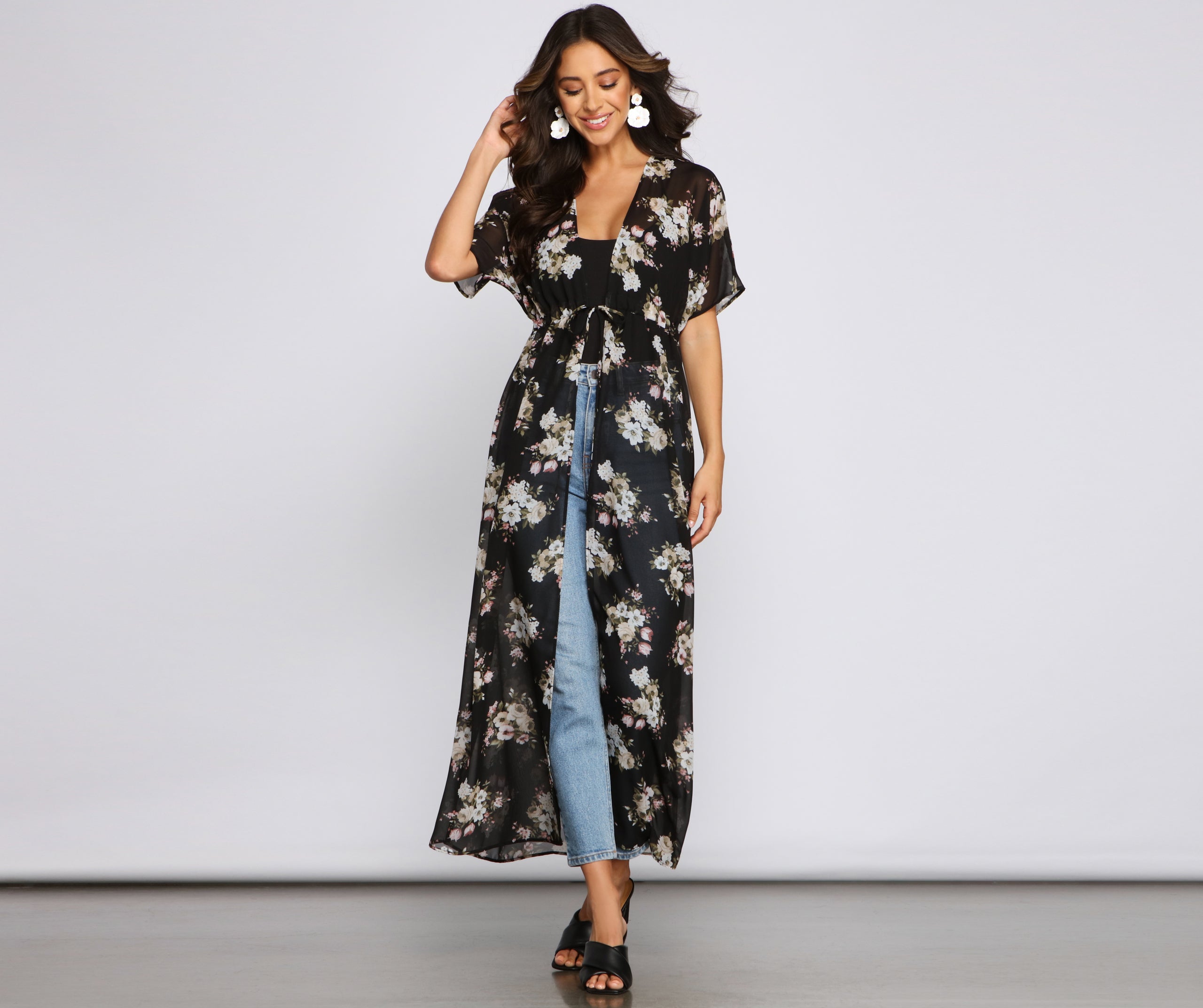 Floral Vibes Chiffon Duster