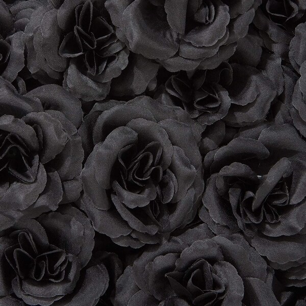 50pc Artificial Fake Black Silk Rose Flower Head for Wedding Bouquet Home Decor