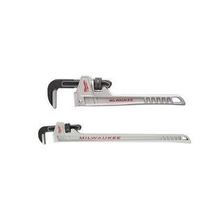 MW 10 in. Aluminum Pipe Wrench with Power Length Handle with 12 in. Pipe Wrench (2-Piece) 48-22-7213-48-22-7212