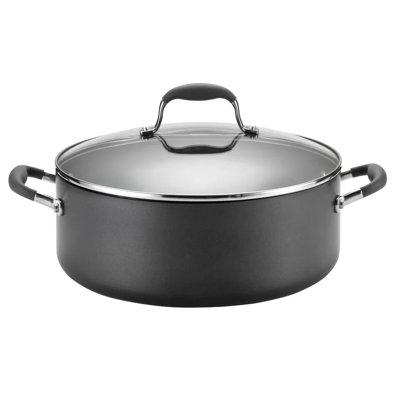 Anolon 82825 Advanced Hard Anodized Nonstick Stock Pot/Stockpot with Lid， 7.5 Quart， Gray