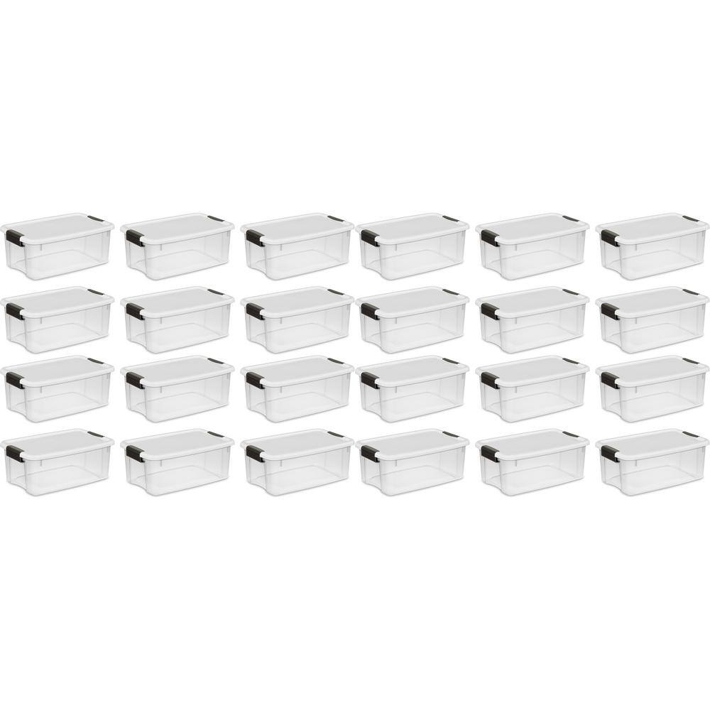 Sterilite 18 Qt. Clear Ultra Latch Storage Organizer Container Box (24-Pack) 24 x 19849806