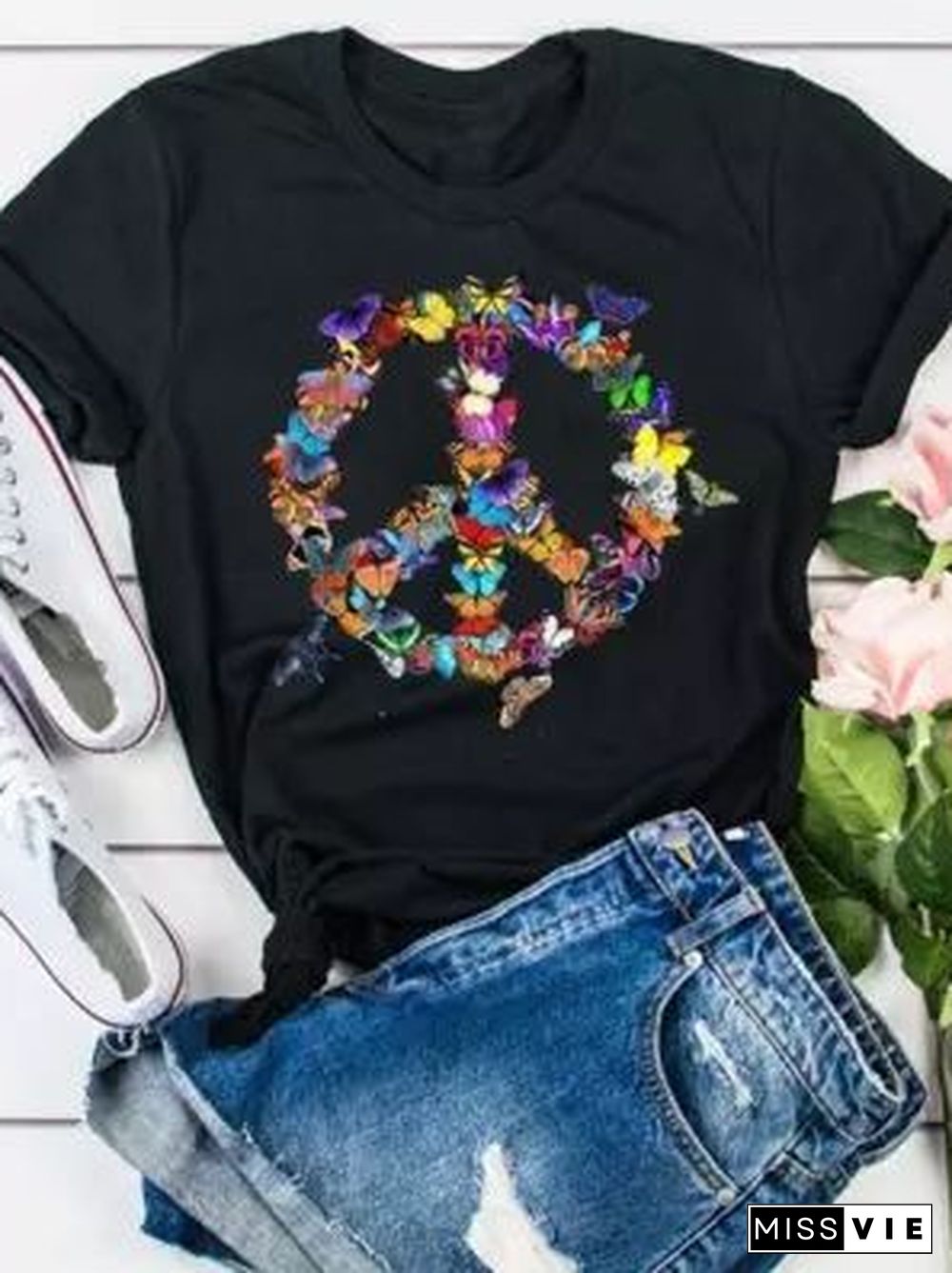 Shift Casual Crew Neck Floral T-shirt