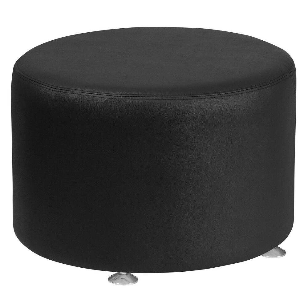 LeatherSoft 24 inch Round Ottoman