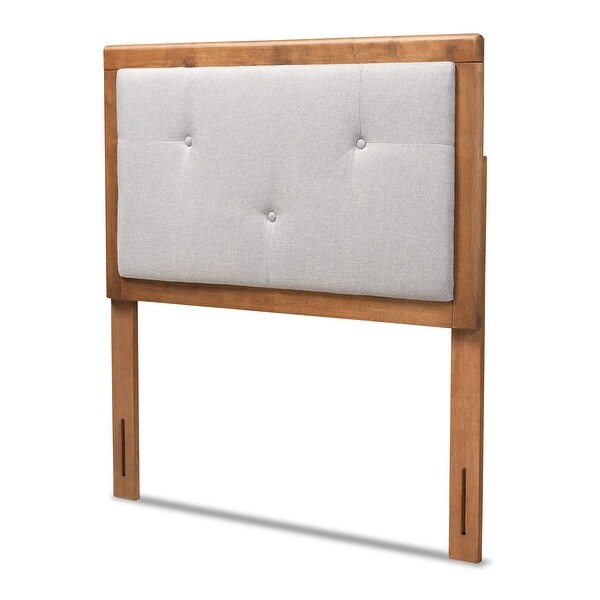 Abner Modern and Contemporary Fabric and Wood Headboard-Light Grey - - 34237136